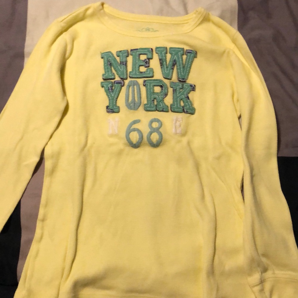 Yellow long sleeve cotton shirt